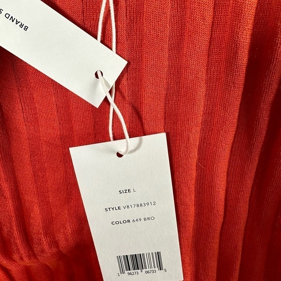 Vince Wide Rib Square Neck Tank Top Size Large Burnt Orchid - Picture 4 of 10